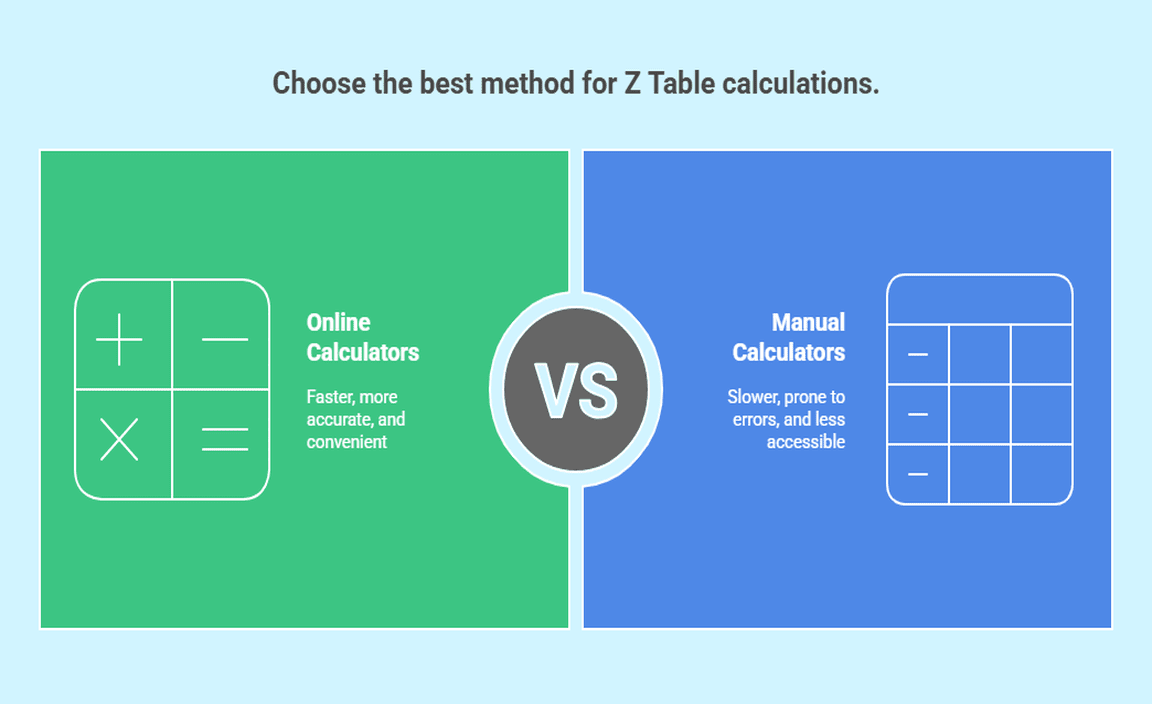 Online vs. Manual Z Table Calculators
