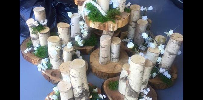 indoor birch centerpiece tree